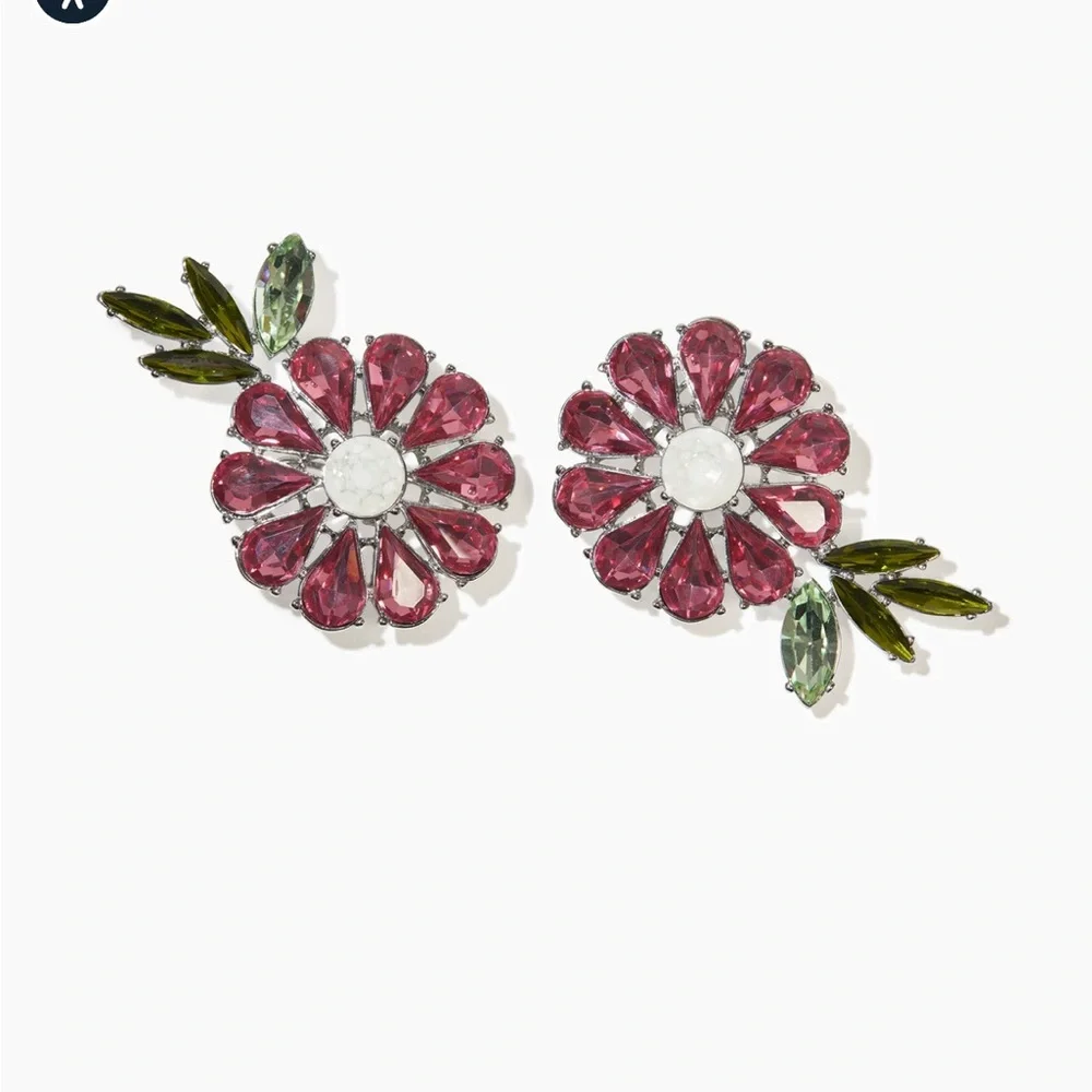 S25 Carolina Herrera Crystal Daisy Earrings - Picture 2 of 2